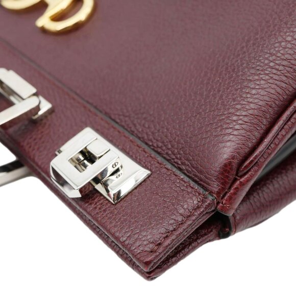 Gucci Zumi Medium Leather Top Handle Shoulder Bag Burgundy 564714 - Picture 6 of 12